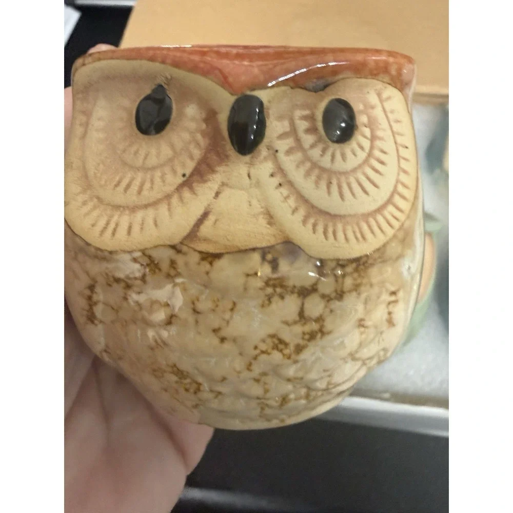 Adorable Mini Owl Planters Or Votive Candie Holders Set Of 6 New In Box